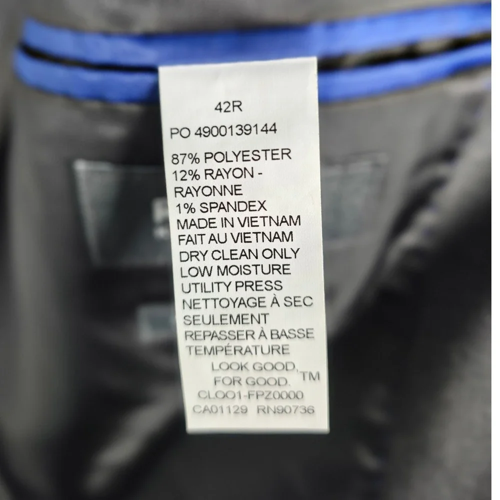 Kenneth Cole Reaction Men Sport Coat Black 42R Business Casual Polished NWT